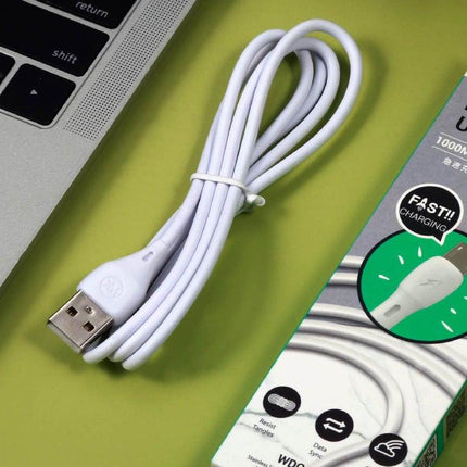 WK WDC-072 1m 2.1A Output Full Speed Series USB to 8 Pin Data Sync Charging Cable (Black)-garmade.com