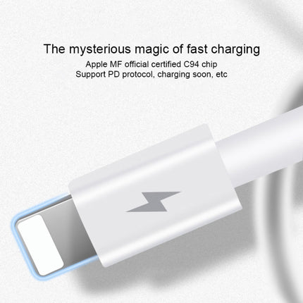 WK WDC-108 20W Type-C / USB-C to 8 Pin PD Fast Charging Cable , Length: 1.2m (White)-garmade.com