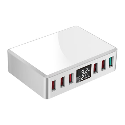 WLX-T9+ 40W 6 In 1 Multi-function Mini Smart Digital Display USB Charger(White)-garmade.com