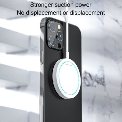 WK WP-U92 15W Ultra Thin Magnetic Wireless Charger with Indicator Light (White)-garmade.com