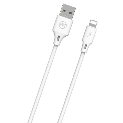 WK WDC-092 2m 2.4A Max Output Full Speed Pro Series USB to 8 Pin Data Sync Charging Cable(White)-garmade.com