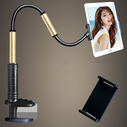 Aluminum-magnesium Alloy Free-Rotating Lazy Bracket Universal Mobile Phones Tablet PC Stand, Suitable for 4-12.9 inch Mobile Phones / Tablet PC, Length: 1.3m(Black Gold)-garmade.com