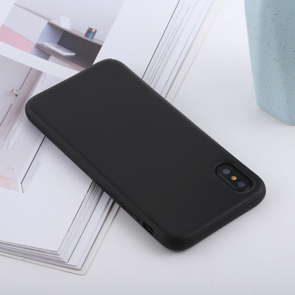 Shockproof Solid Color Liquid Silicone Feel TPU Case for iPhone XS / X (Black)-garmade.com