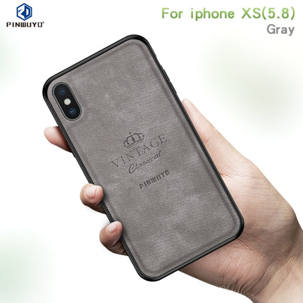 PINWUYO Anti-wrestling Waterproof Full Coverage PC Case for iPhone X / XS(Grey)-garmade.com