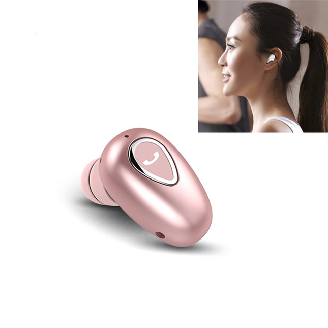 YX01 Sweatproof Bluetooth 4.1 Wireless Bluetooth Earphone, Support Memory Connection & HD Call (Rose Gold)-garmade.com