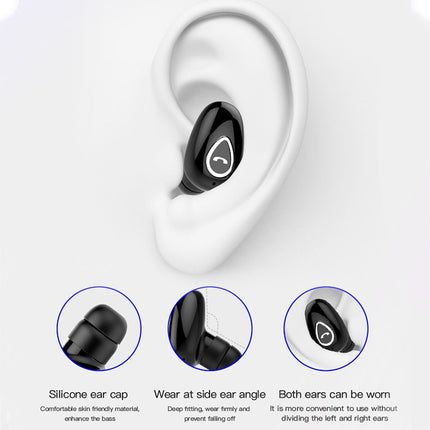 YX01 Sweatproof Bluetooth 4.1 Wireless Bluetooth Earphone with Charging Box, Support Memory Connection & HD Call(Black)-garmade.com