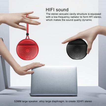 ZEALOT S24 Portable Stereo Bluetooth Speaker with Lanyard & Mobile Card Slot Holder, Supports Hands-free Call & TF Card (Red)-garmade.com
