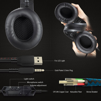 ONIKUMA K9 Single Plug RGB Adjustable Gaming Headphone with Microphone(Black)-garmade.com