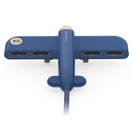 3life-308 5V 0.5A 4 USB Interfaces Air Force One Extender HUB Data Hub (Blue)-garmade.com