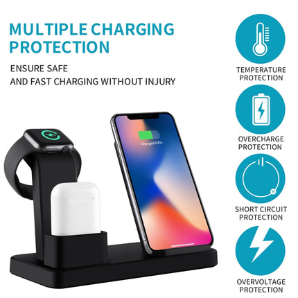 Q12 3 in 1 Quick Wireless Charger for iPhone, Apple Watch, AirPods and other Android Smart Phones(Black)-garmade.com