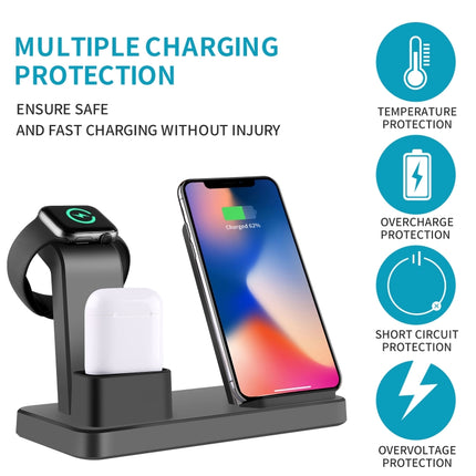 Q12 3 in 1 Quick Wireless Charger for iPhone, Apple Watch, AirPods and other Android Smart Phones(Grey)-garmade.com