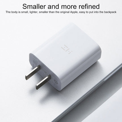 Original Xiaomi Youpin ZMI 20W Quick Charger Power Adapter with Type-C / USB-C to 8 Pin Charging Cable, US Plug(White)-garmade.com