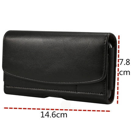 Lambskin Elastic Band Men 5.2 Inch Mobile Phone Universal Hanging Waist Leather Case with Card Slot, For iPhone XS / X Black-garmade.com