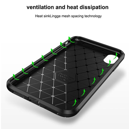 Beetle Shape Carbon Fiber Texture Shockproof TPU Case for iPhone X / XS(Black)-garmade.com