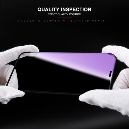 mocolo 0.33mm 9H 3D Round Edge Anti Blue-ray Tempered Glass Film for iPhone 11 Pro / XS / X(Black)-garmade.com