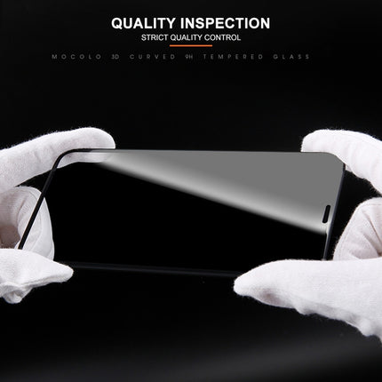 mocolo 0.33mm 9H 3D Round Edge Privacy Anti-glare Tempered Glass Film for iPhone 11 Pro / XS / X(Black)-garmade.com