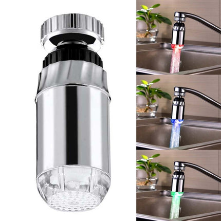 SDF-B2 1 LED ABS Temperature Sensor RGB LED Faucet Light Water Glow Shower, Size: 78 x 28mm, Interface: 22mm (Silver)-garmade.com