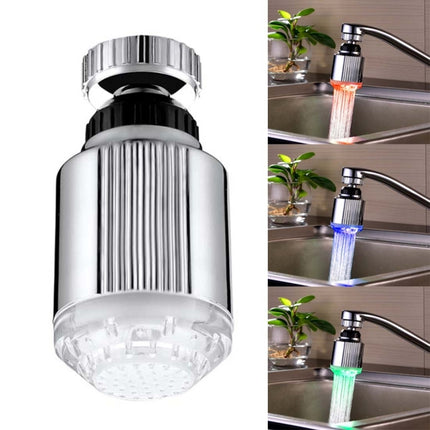 SDF-B5 1 LED ABS Temperature Sensor RGB LED Faucet Light Water Glow Shower, Size: 75 x 37mm, Interface: 22mm (Silver)-garmade.com