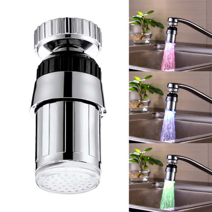 SDF-B6 1 LED ABS Temperature Sensor 3-color LED Faucet Light Water Glow Shower, Size: 58 x 24mm, Interface: 22mm (Silver)-garmade.com