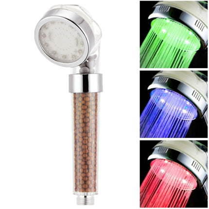 SDS-A23 15 LEDs ABS Temperature Sensor Negative Ions RGB LED Shower Head, Size: 23 x 6.5 x 5.8cm, Interface: 20mm-garmade.com