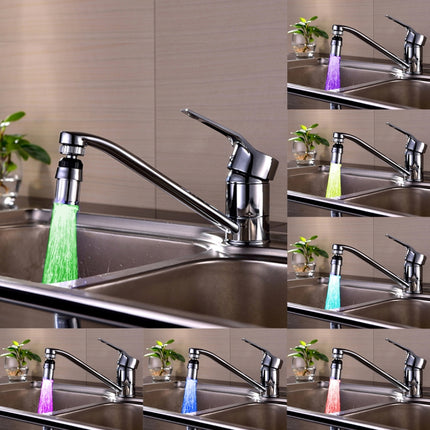 SDF-B6 1 LED ABS Colorful Change LED Faucet Light Water Glow Shower, Size: 58 x 24mm, Interface: 22mm (Silver)-garmade.com