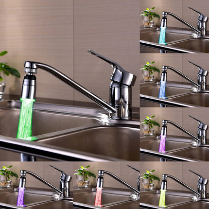 SDF-B9 1 LED ABS Colorful Change LED Faucet Light Water Glow Shower, Size: 58 x 28mm, Interface: 22mm (Silver)-garmade.com