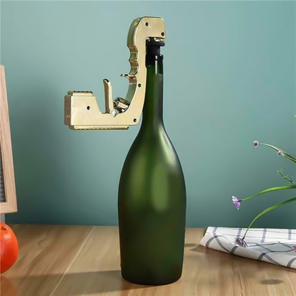 Plastic Wrapped Metal Bubbly Blaster Champagne Bottle Squirt Gun Bar Tool(Silver)-garmade.com