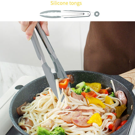 9 Inches Silicone Stainless Steel Handle Food Clip Heat-resistant Cooking Kitchen Tools-garmade.com