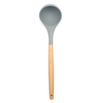 Silicone Wood Handle Soup Spoon Heat-resistant Cooking Spoon Kitchen Tools-garmade.com