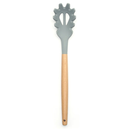 Silicone Wood Handle Draging Spoon Heat-resistant Cooking Spaghetti Scoop Kitchen Tools-garmade.com