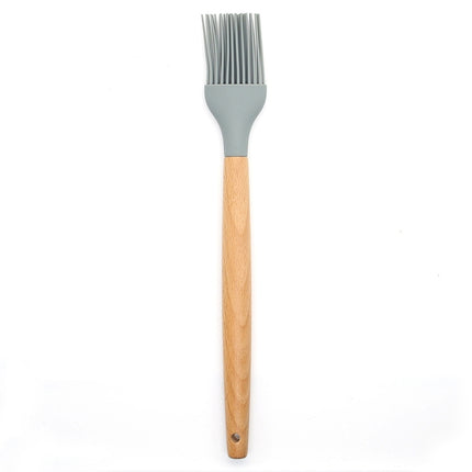 Silicone Wood Handle Oil Brush Heat-resistant Cooking Kitchen Tools-garmade.com