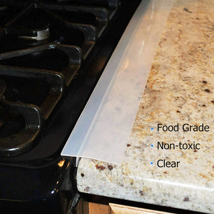2 PCS 25 inches Gas Stove Slit Strip Antifouling Dustproof Waterproof Kitchen Sealing Strip(Black)-garmade.com