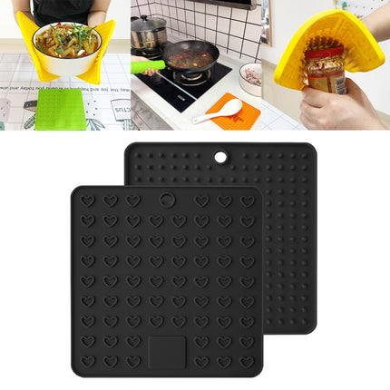 Silicone Multifunctional Anti-burning Insulation Mat Antifouling Drain Pad (Black)-garmade.com