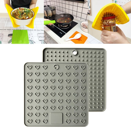 Silicone Multifunctional Anti-burning Insulation Mat Antifouling Drain Pad (Grey)-garmade.com