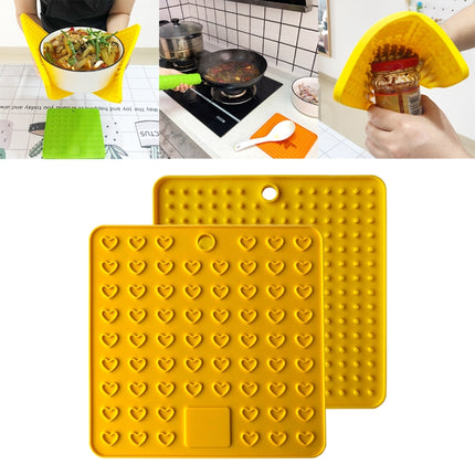 Silicone Multifunctional Anti-burning Insulation Mat Antifouling Drain Pad (Yellow)-garmade.com