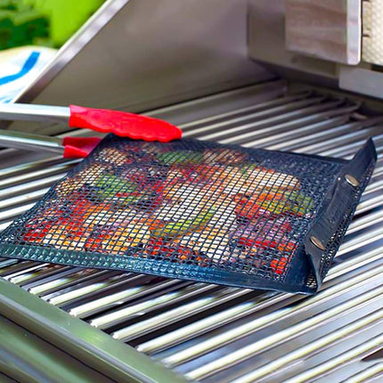 Barbecue Heat Resistant Non-stick Grilling Mesh BBQ Baking Bag, Size: 24 x 14cm (Black)-garmade.com