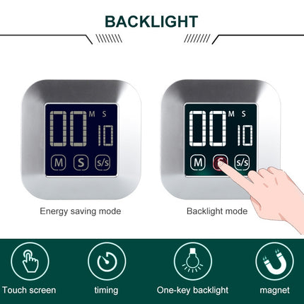 TS-83 Touch Timer Alarm Clock Kitchen Food LCD Large Screen Countdown Electronic Reminder-garmade.com