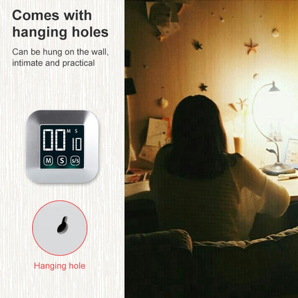 TS-83 Touch Timer Alarm Clock Kitchen Food LCD Large Screen Countdown Electronic Reminder-garmade.com