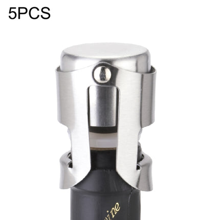 5 PCS Novel Stainless Steel Champagne Wine Bottle Stopper (Silver)-garmade.com
