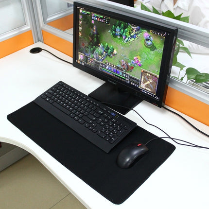 Extended Large Solid Black Color Gaming and Office Keyboard Mouse Pad, Size: 60cm x 30cm-garmade.com