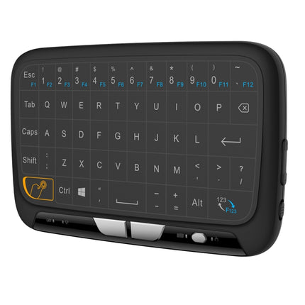 H18 2.4GHz Mini Wireless Air Mouse QWERTY Keyboard with Touchpad / Vibration for PC, TV(Black)-garmade.com