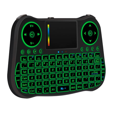 MT08 2.4GHz Mini Wireless Air Mouse QWERTY Keyboard with Colorful Backlight & Touchpad & Multimedia Control for PC, TV(Black)-garmade.com