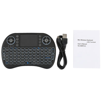 2.4GHz Mini i8 Wireless QWERTY Keyboard with Colorful Backlight & Touchpad & Multimedia Control for PC, Android TV BOX, X-BOX Player, Smartphones(Black)-garmade.com