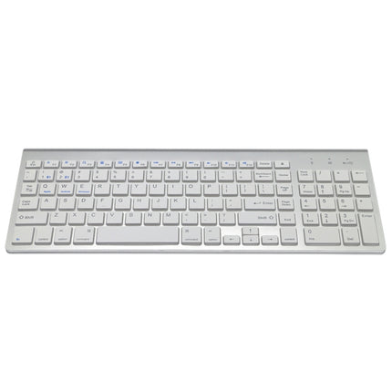 K368 Dual Mode Dual Channel 102 Keys Wireless Bluetooth Keyboard (Silver)-garmade.com