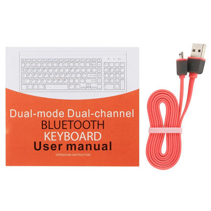 K368 Dual Mode Dual Channel 102 Keys Wireless Bluetooth Keyboard (Silver)-garmade.com