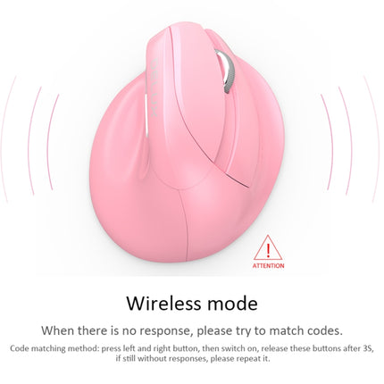 DELUX M618 Mini 2.4G Wireless 2400DPI USB Rechargeable Ergonomic Vertical Mouse (Pink)-garmade.com