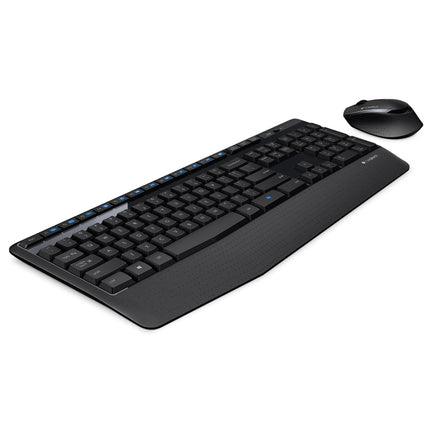 Logitech MK345 Wireless Full-size Keyboard + 2.4GHz 1000DPI Wireless Optical Mouse Set with Nano Receiver (Black)-garmade.com