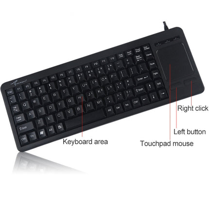DS-8800 PS / 2 Interface Prevent Water Splashing Laser Engraving Character One-piece Wired Touchpad Keyboard, Length: 1.5m-garmade.com