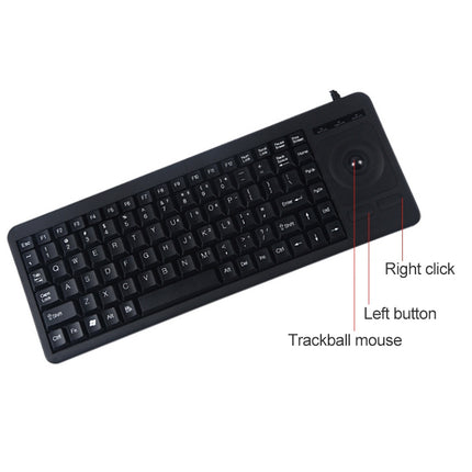 DS-8900 PS / 2 Interface Prevent Water Splashing Laser Engraving Character One-piece Wired Trackball Keyboard, Length: 1.5m-garmade.com