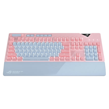 ASUS Strix Flare Pink LTD RGB Backlight Wired Gaming Keyboard with Detachable Wrist Rest (Mechanical Brown Switch)-garmade.com